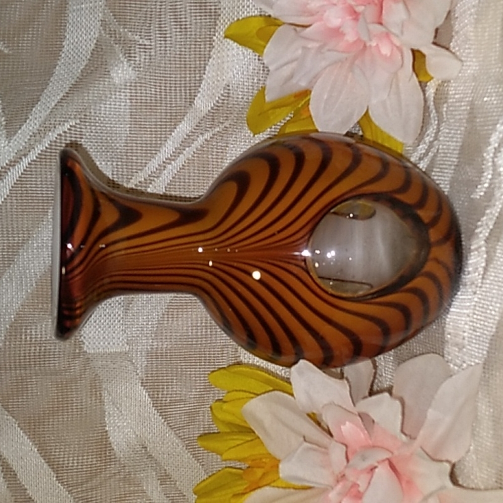 COPY - Beautiful Vintage Handblown Tiger Striped Vase